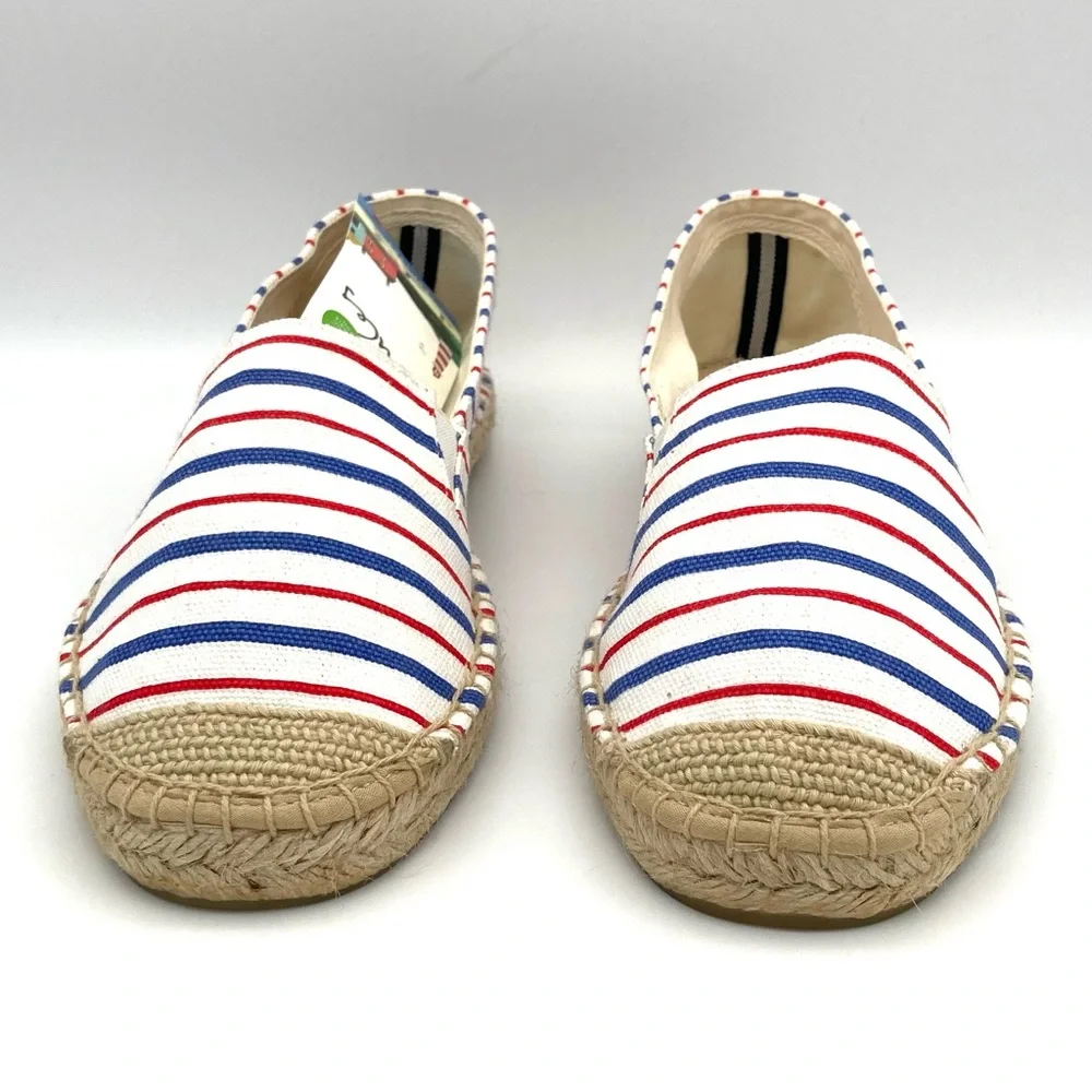 Joules Shelbury Striped Espadrille Flats Women’s Size 10 Canvas Slip On Nautical